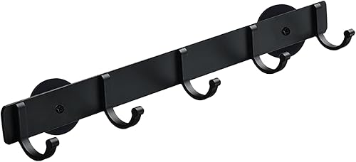 GYGhaoho Ganchos magnéticos para utensilios, almacenamiento para colgar utensilios de pared, estante magnético para refrigerador, metal negro sin