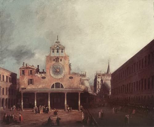 Peinture à l'huile sur toile Canaletto tableau bâtiments San Giacomo Di Rialto