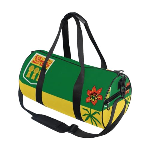 Bolsa de deporte con la bandera de Saskatchewan para tus viajes y entrenamientos diarios