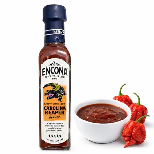 Encona Carolina Reaper Sauce 142 ml – Salsa Piccante Estrema – Ideale per Challenge Piccantissime e Amanti del Fuoco