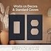 Power Perch Outlet Shelf with Cord Storage Strap – Bathroom Shelf for Electric Toothbrush and Toiletries – Small Wall Shelves for Homepod Mini, Echo Dot Stand – Easy Install, Black, 1-Pack