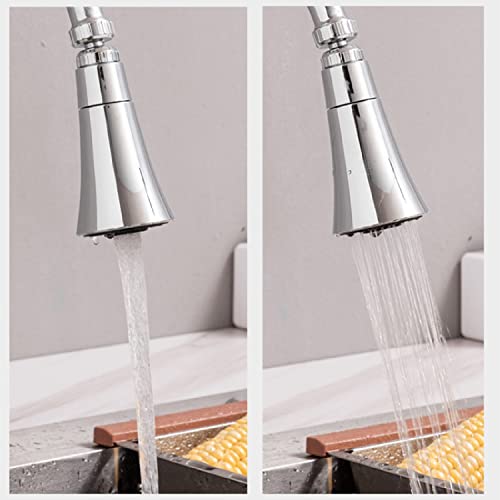 Image of 360 Degree ABS Plastic Tap Aerator Saving Sprayer Head Water Swivel Faucet Extender Rotatable Bubbler 2 Modes for Bathroom Kitchen (Short)