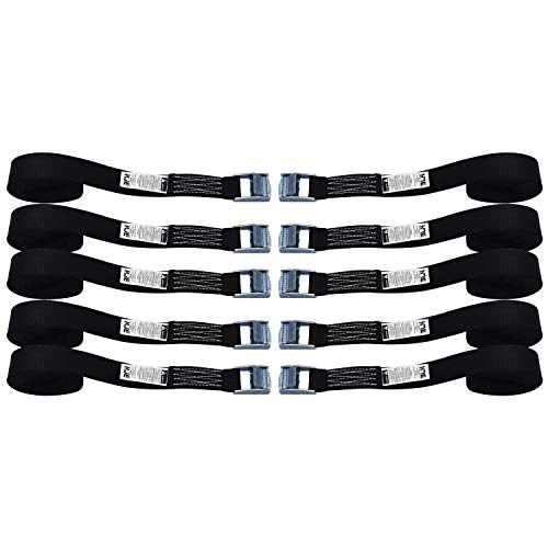 Kje Heavy Duty Lashing Straps 10 Pcs - Tie Down Straps With Adjustable Cam Buckle Up To 600Lbs For Motorcycle, Cargo, Trucks, Trailer -1" X12'(1" X 12', 10 Pcs) #TOP18
