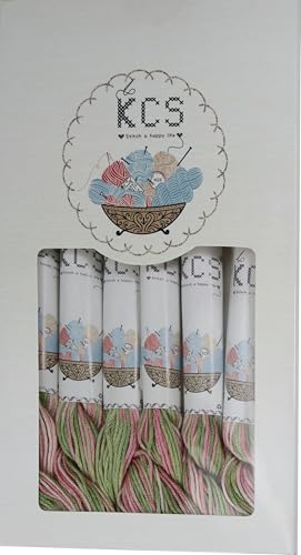 Image of KCS Big skeins of 25 Meters Size 25 Color Variegated Cross Stitch Stranded Threads,6 skeins,4500