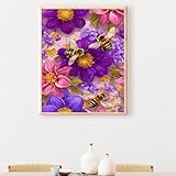 Pintar por Numeros Adultos, DIY Painting by Numbers Kits, Flores Flor Cuadros para Pintar por Numeros Pinturas Acrilicos, con Pinceles, Decoración para el Hogar Regalo 40x50cm (Sin Marco) PjY8427 Q-1