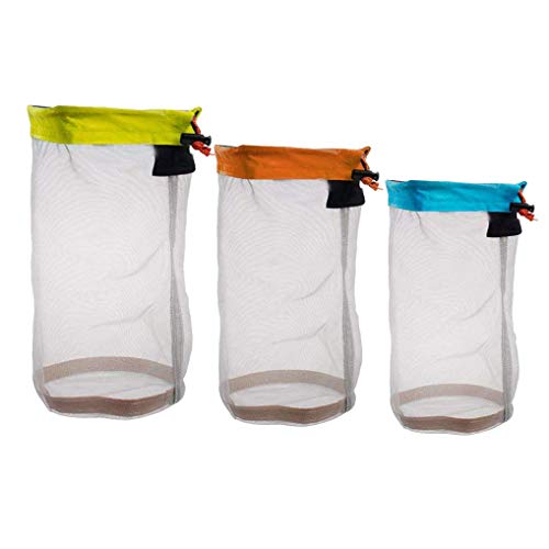 Yiotfandoll Nylon Mesh Stuff Sack Drawstring Storage Bag for Camping Travelling Hiking Bag