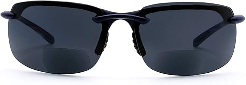 VITENZI Gafas de sol bifocales semi sin montura envolventes para lectura con lentes de sol tintadas con lectores - Monza