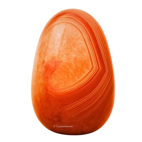 Image of Certified Carnelian Crystal Healing Tumbled Stone, Natural Polished Crystals for DIY Crafts, Manifestation, Meditation, Pooja Feng Shui and Reiki Healing (30 Grams)