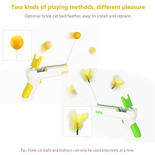 mewmewcat Brinquedo de gato interativo com bola de penas Cat Rod Chaser Brinquedos de exercício Brin