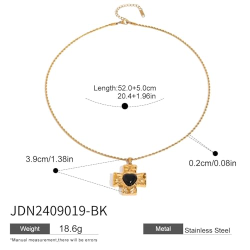 Collier cœur acier inoxydable avec chaîne cubique rouge et noire