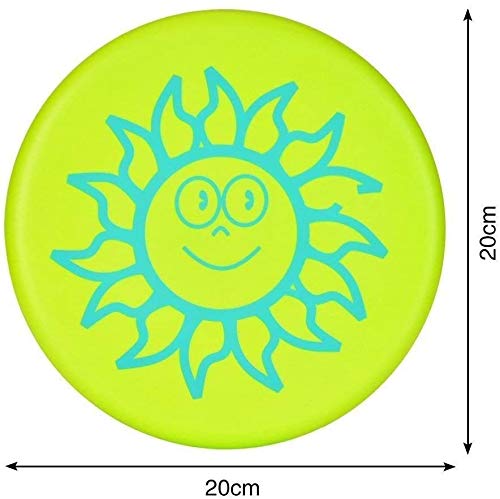 BangShou Wurfscheibe für Kinder Softe Wurfscheibe Weiches Flying Disc Verdickte mit Cartoon Muster für Kinder Sport (Grüne Sonne)