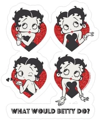 CafePress Betty Boop WWBD Small Die Cut Sticker, 3"x4" Glossy Finish