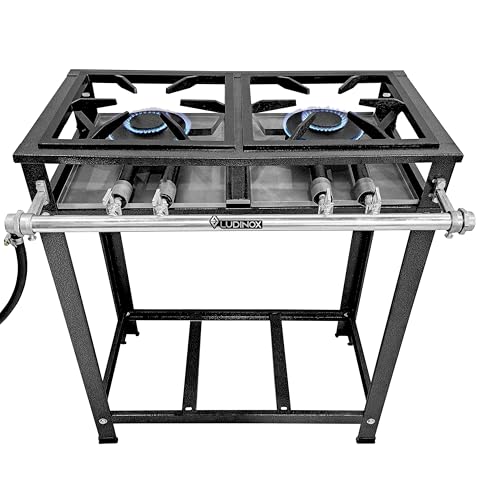 Fogão Industrial 2 Bocas Duplas LUXO FERRO FUNDIDO Baixa Pressão Fogões 30x30 P5