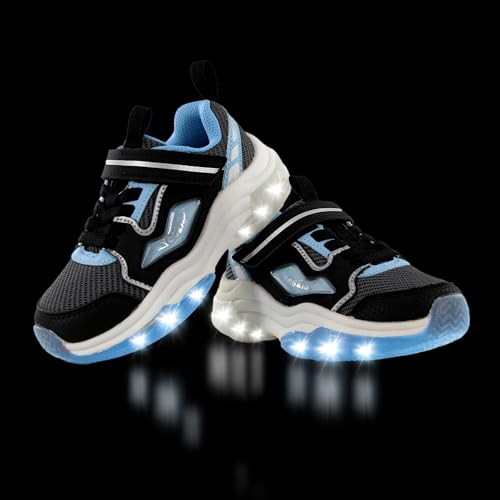 YESKIS Kids Light Up Sneakers for Boys Girls Running Tennis Shoes Lightweight Breathable Led Flashing FutuVibe Sport Athletic, Little Kid and Big Kid2