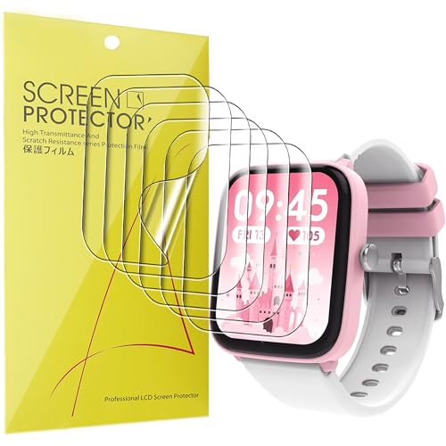 Lamshaw Compatible with ICE WATCH Smart Watches Screen Protector, Full Coverage TPU Clear Film Compatible with Ice Smart Junior 3.0-1.75 inches (TPU-6Pack)