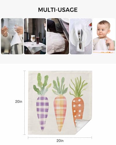 Servilletas de tela beige cuadradas set x4 miniatura 5