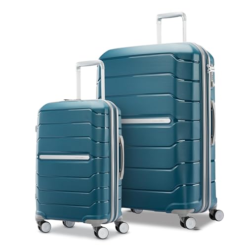 Image of Samsonite Freeform 2-Piece Luggage Set - Carry-On & Large Checked Luggage with Dual Spinner Wheels - Durable Polypropylene Hardshell - TSA Lock, Airline-Approved - Expandable Hard Shell - Dark Teal