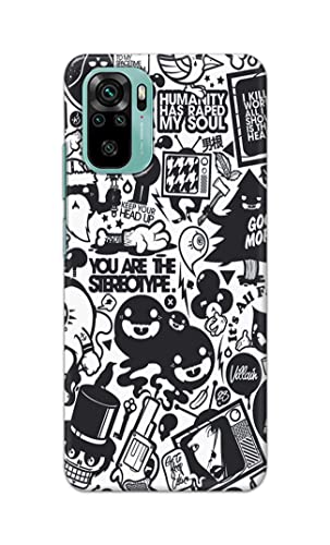 Image of Printed Hard Back Cover Case for Mi Redmi Note 11 SE Back Cover (Mixed Cartoon) -702