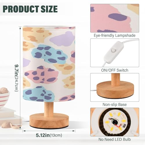 Lámpara de mesa multicolor con estampado de leopardo miniatura 3