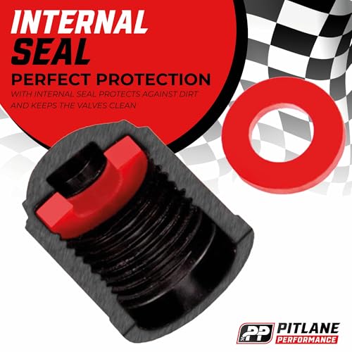 Pitlane Performance® Valve Caps 10-Pack - Tire Valve Caps for Cars, SUVs, Motorcycles, Bicycles, Schrader Valve Covers - Durable, Protective, Easy to Install (Blue)