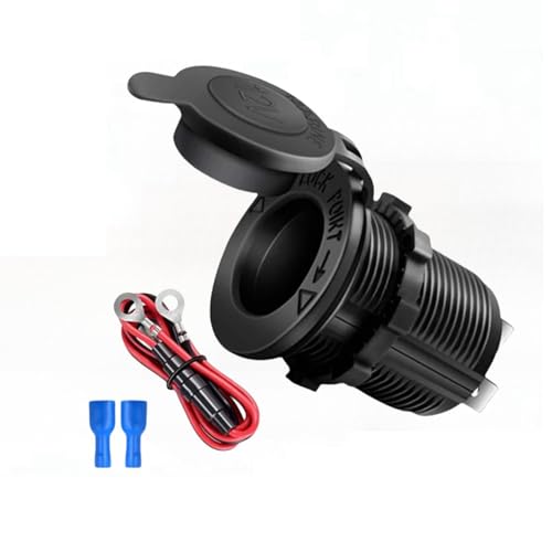 12v Steckdose,Zigarettenanzünder, Wasserdicht Marine Grade 12V Gleichstrom-Feuerzeugsteckdose Steckdose für Motorrad Boot Auto, mit 0,6m Anschlusskabe