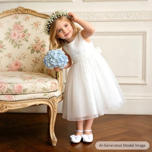Image of Felix & Flora Toddler Flower Girl Dress Shoes - Baby Girl Ballet Mary Jane Flats for Party School Wedding