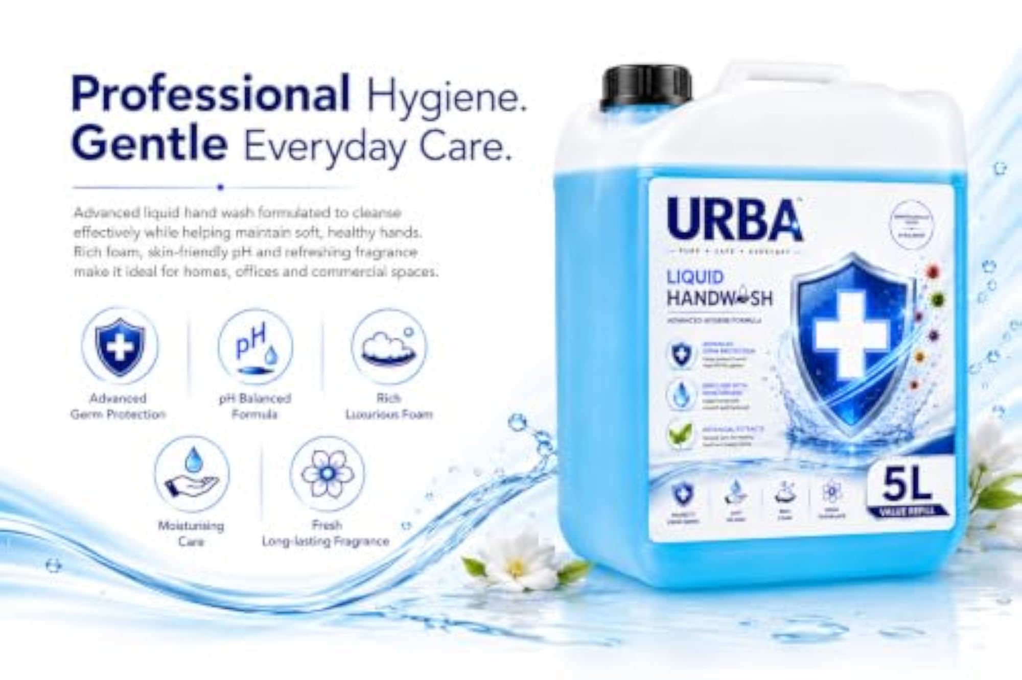 5L Refill Liquid Hand Wash, Advanced Hygiene Formula