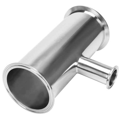 Image of DERNORD Reducing Clamp Tee 3 Way Stainless Steel 304 Sanitary Fitting (Pipe OD: 4 inch x 4 inch x 1.5 inch)