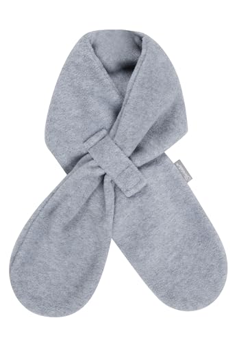 Sterntaler Schal aus Microfleece, gefüttert, mit Klettverschluss, zum Durchziehen - unisex Accessoires für Babys & Kleinkinder - warm, bequem und praktisch - silber melange, Gr. 80cm