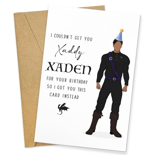 Funny Xaden Riorson Fourth Wing Birthday Card, 4th Wing Dragon Cards, Xaden Riorson Fourth Wing Merch, Fantasy Fan Gifts for Readers, Bookish Gifts for Book Lovers (Black) -  DINIZON