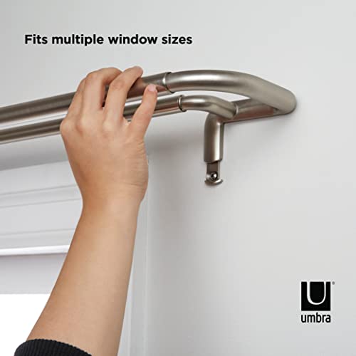 Umbra - 1005799-782-Rem Twilight Double Curtain Rod Set – Wrap Around Design Is Ideal For Blackout Or Room Darkening Panels, 28-48, Nickel #TOP4