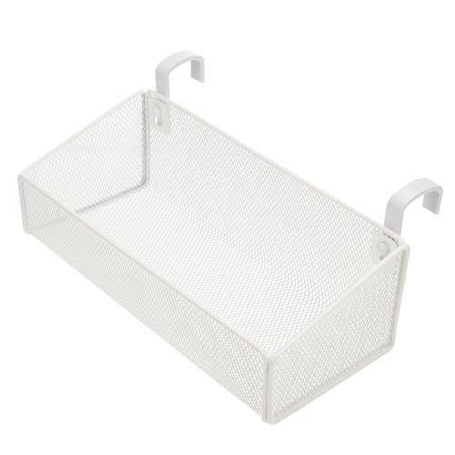 Alipis Cesto Sospeso in Ferro Per Organizzazione Da Scrivania, Contenitore Portaoggetti Ganci, Set Piccolo Colore Bianco Argento Per Casa e Ufficio