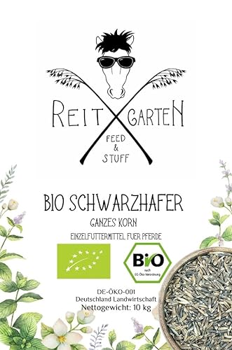 Reitgarten´s Bio Schwarzhafer ganzes Korn 10 kg Pferd Futter Kraftfutter Hafer Pferdefutter Organic