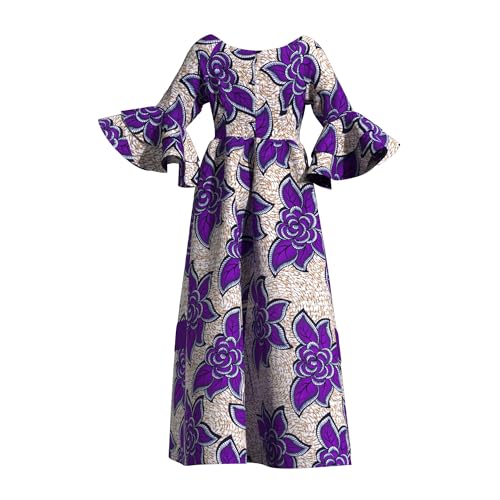 Image of iooiooi Womens African Print Party Maxi Dress Tradition Dashiki Ankara Long Dress & Headwrap