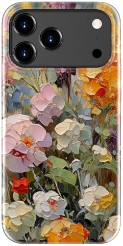Image of Goodon for iPhone 17 Pro Case Cute - Wireless Charging Compatible - Dual-Layer Hard Shell + Silicone Cover - Protective Phone Case with Trendy Designs for Women - Oil Painting Flowers