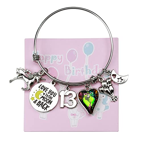 Girls Birthday Expandable Charm Bracelets For Daughter Niece Granddaugter Sister For Age 4-15 (13Th) #TOP2
