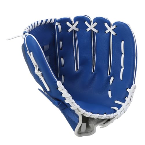 Mikikit 1Pc PU Thickened Baseball Glove Durable Pitcher Training Glove for Infielder Glove Easy to Wear Comfortable Design for Beginners and Youth Baseball
