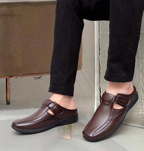 Image of BRUTE Leather Sandals for Men | Fisherman Sandals | Half Sandals