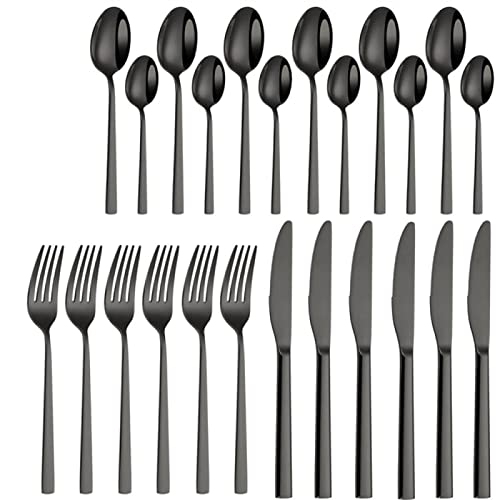 Ensemble de vaisselle en argent et or 24 pièces avec couverts de table inox