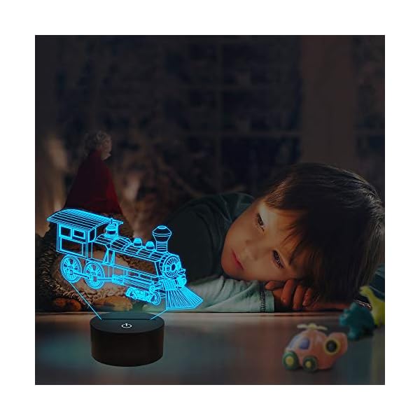 Zug Nachtlicht, 3D Illusion Lampe für Kinder, 16 Farben RGB mit Fernbedienung, Geburtstagsgeschenke für Kinder Jungen… – Bild 7