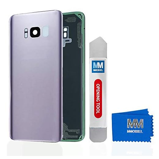 MMOBIEL Baksidesskydd batteridörr med kameralins kompatibel med Samsung Galaxy S8 G950 5,8 tum (orkidégrå)