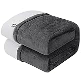 Dowin Heated Blanket Flannel & Sherpa Fast Heating with 3 Heating Levels and 4 Hours Auto Off 50' x 60' Home Office Use Machine Washable ETL Certification Grey