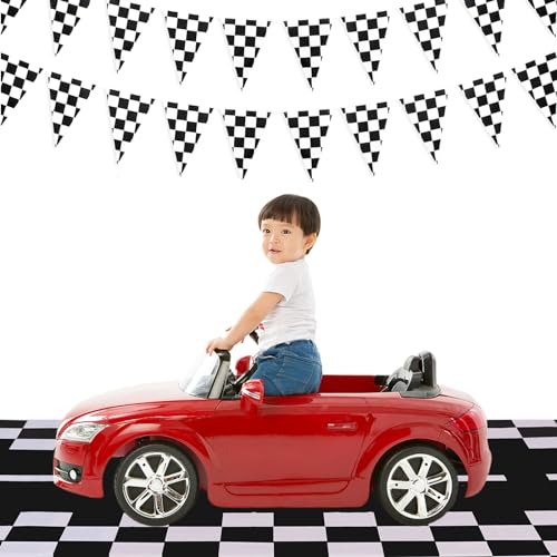 Image of Kesfey 8 Packs Racing Car Plastic Tablecloths 54 x 108 Inch Race Car Birthday Party Supplies Race Track Table Cloth Racing Decoration Road Black Checkered Flag Tablecover for Monster Jam Boy Car Theme