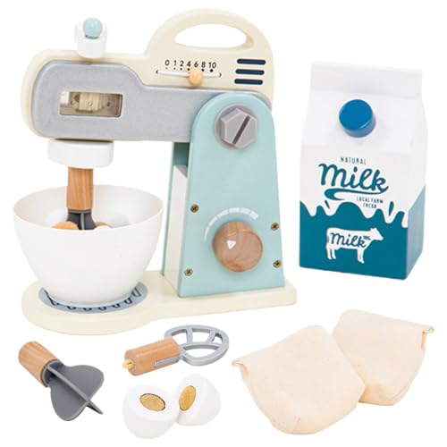 Juguete mezclador - Batidora de cocina de madera, accesorios de cocina para niños pequeños, juego de juego duradero, equipo de juego de rol educativo | Juguetes de rol creativos para niños, niñas