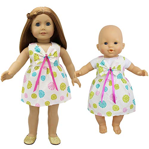 ZITA ELEMENT 5 Pcs Fashion Cute Dresses for 14 Inch to 16 Inch Baby Doll Clothes, American 18 Inch Girl Doll and Other 18 Inch Doll Clothes Outfits Xmas Gift
