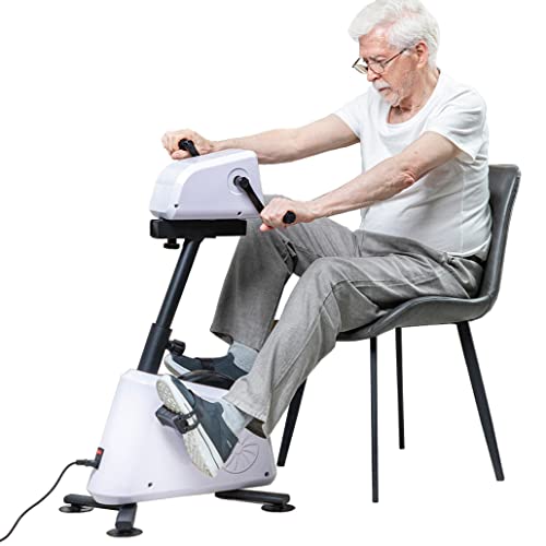 Image of Motorized Pedal Exerciser for Seniors, Adjustable Home Stationary Exercise Bike with Leg Arm Workout for Elderly Handicapped