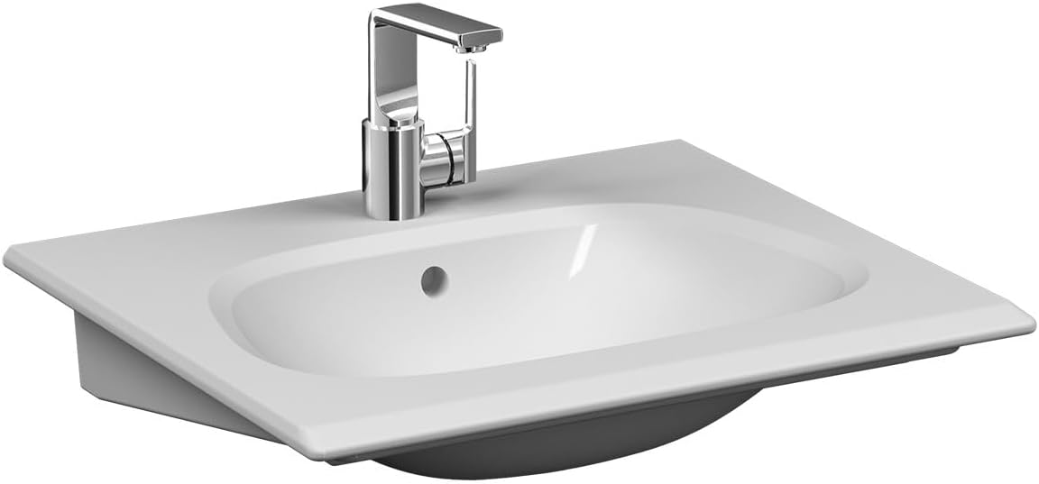 VitrA Frame 5707B403-0001 Etajerli Lavabo, 60 cm, VitrA Clean, Beyaz