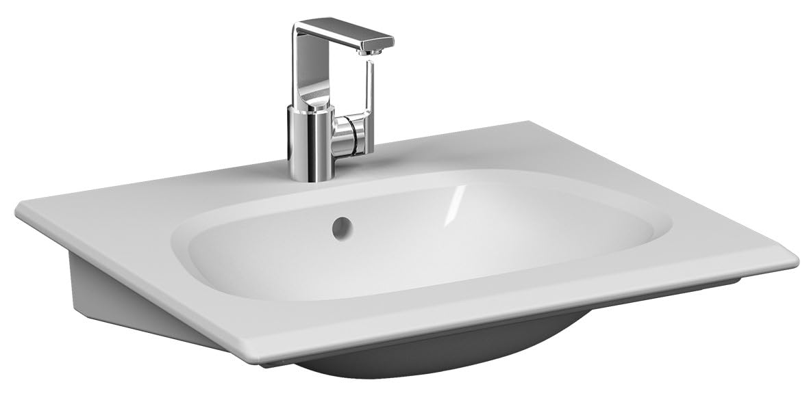 VitrA Frame 5707B403-0001 Etajerli Lavabo, 60 cm, VitrA Clean, Beyaz
