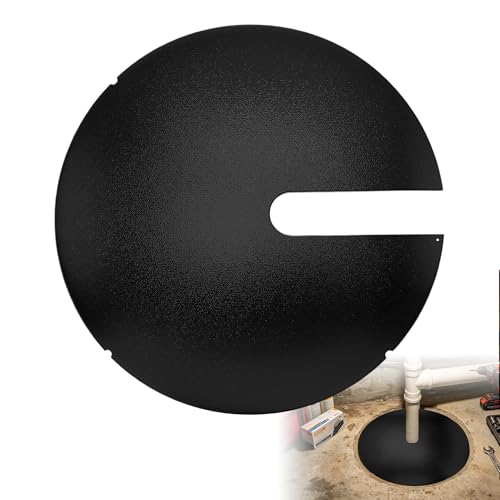 18 Inch Slotted Steel Sump Pump Cover Lid Black Heavy Duty Septic Tank Cover for Sump Pump Bucket Basin Decorative Well Pump Safety Basin Lid for Sewage Pump