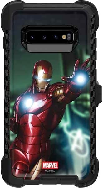 Skinit Decal Phone Skin Compatible with OtterBox Defender Galaxy S10 Plus - Officially Licensed Marvel Avengers Assemble Iron Man Design